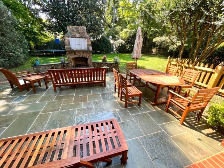 clean and resealed pager patio and freshly stained wooden furniture after service by alpha exterior solutions