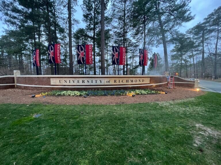 Commercial building washing and power washing at the university of richmond VA preformed by alpha exterior solutions