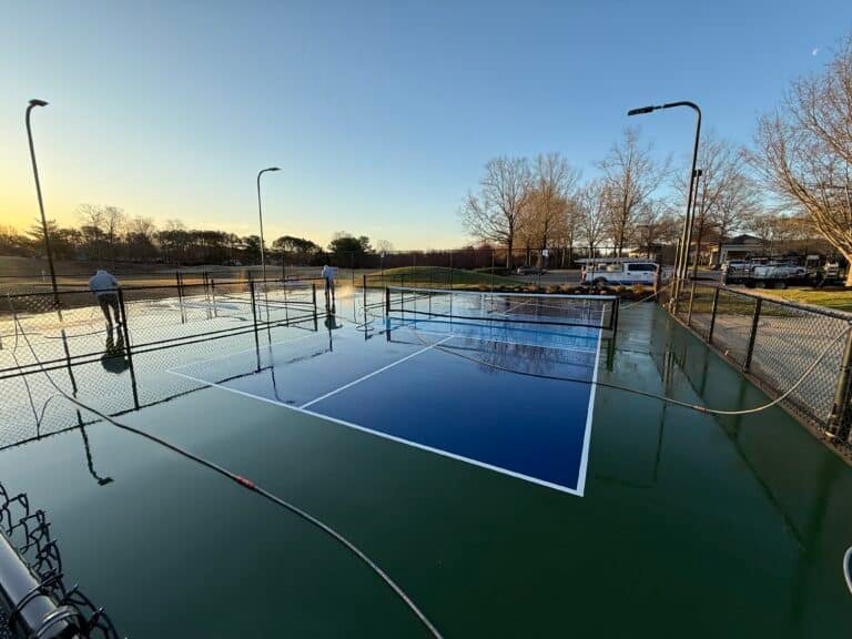 commercial tennis court soft washing services provided by alpha exterior solutions near glen allen va