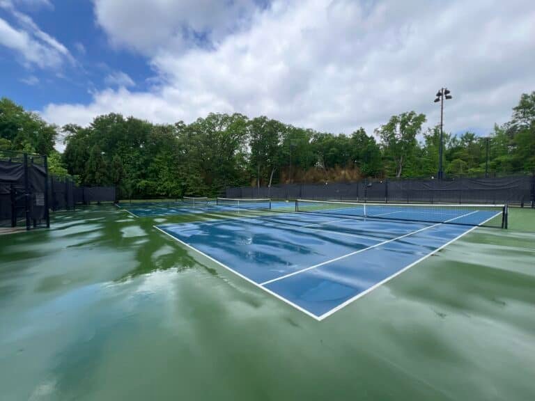 Tennis court soft washing professionally serviced by alpha exterior solutions in ashland va