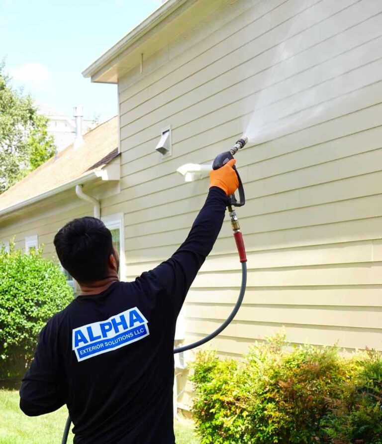 soft washing vinyl home exterior by alpha exterior solutions in hanover va