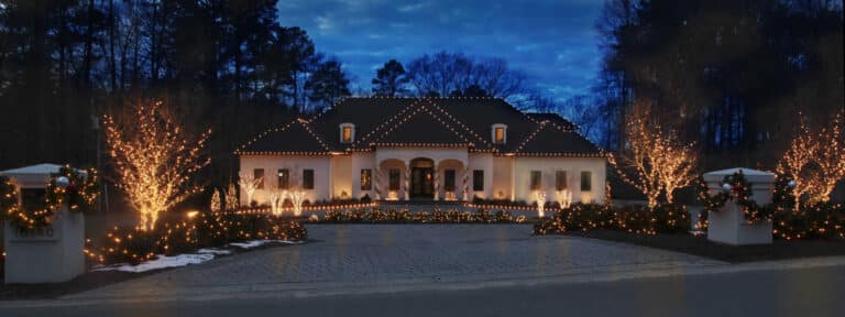 Experience the brilliance of Alpha Exterior Solutions in Richmond, VA, showcasing our exquisite holiday lighting services. We offer pressure washing, soft washing, roof cleaning, paver sealing, fence staining, gutter cleaning installation, commercial building washing, graffiti removal, dumpster pad cleaning, window cleaning and more.