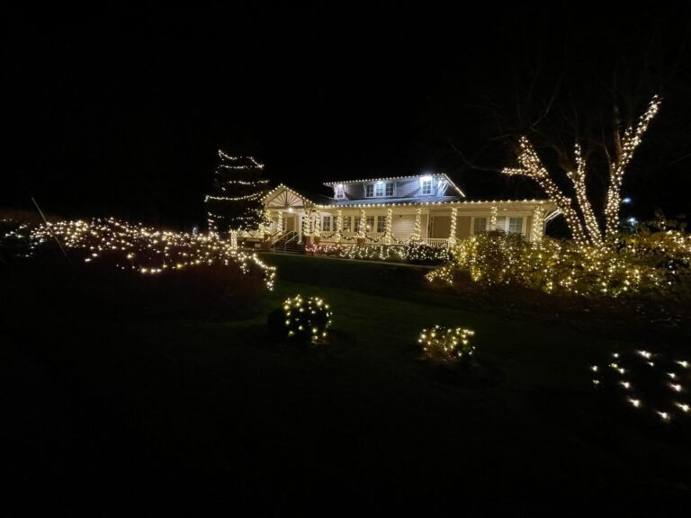 Residential property Christmas light installation by alpha holiday lighting in Goochland VA