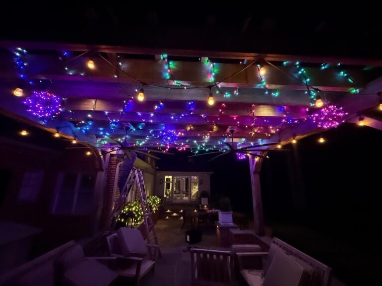 Patio Holiday lighting designed by alpha holiday lighting in richmond va