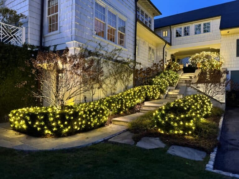 Holiday lighting by alpha exterior solutions in white stone VA
