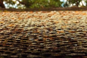 cleaning moss from a roof