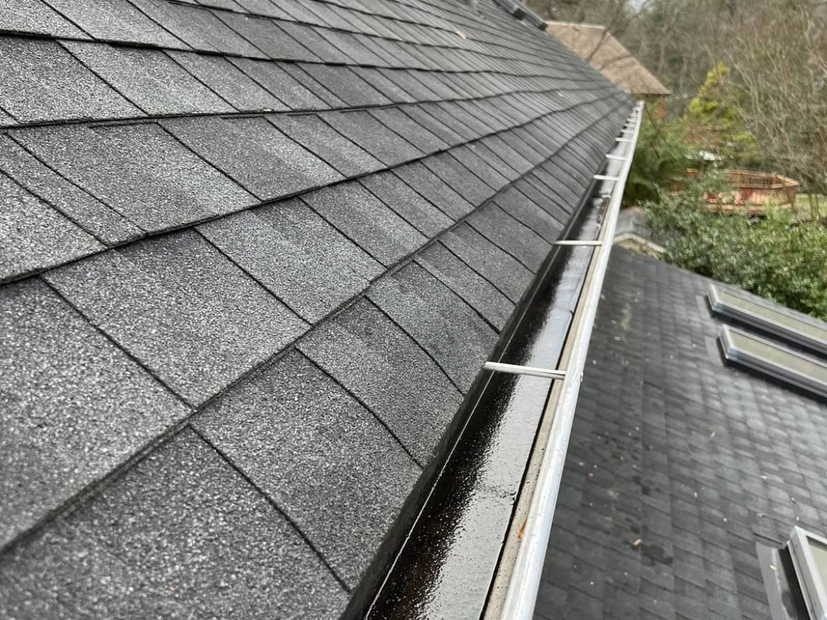 residential home with clean gutters after gutter cleaning by alpha exterior solutions in richmond virginia